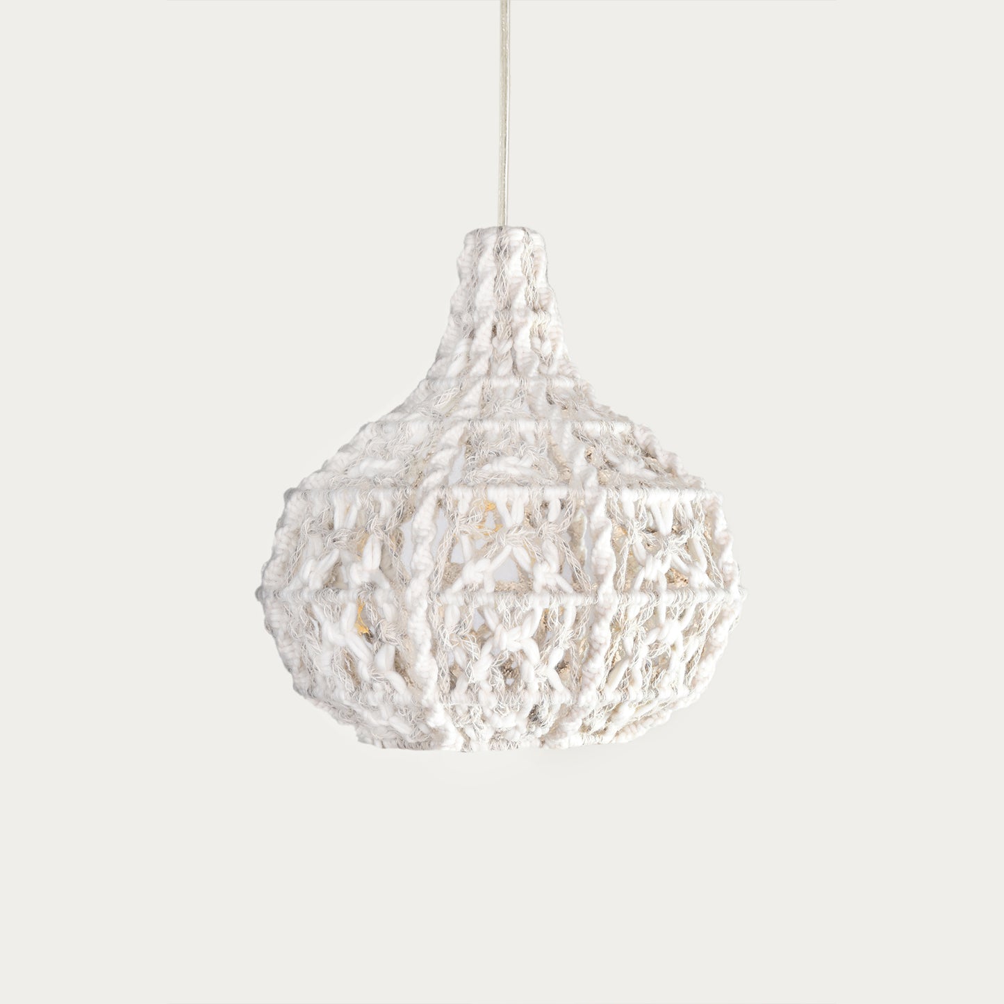 TAGUB LAMP - IVORY/GREY - HAND MADE - WOOL DORI + NZ FELT WOOL