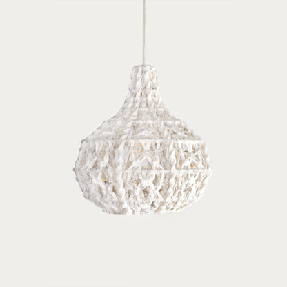 TAGUB LAMP - IVORY/GREY - HAND MADE - WOOL DORI + NZ FELT WOOL