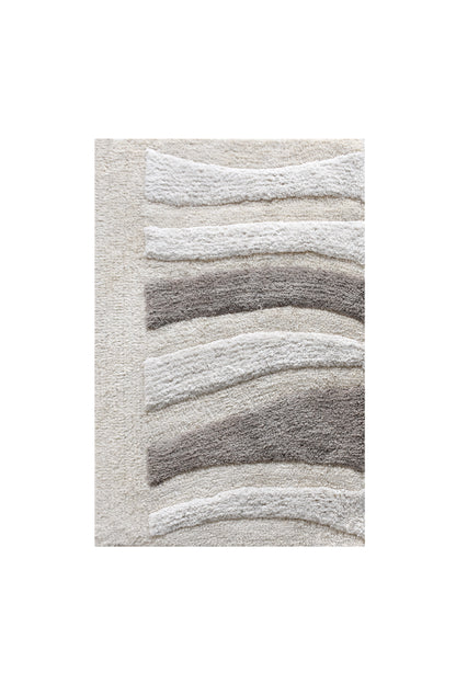 TEBOTHO BATH RUG - IVORY/GREY - COTTON - TABLE TUFTED