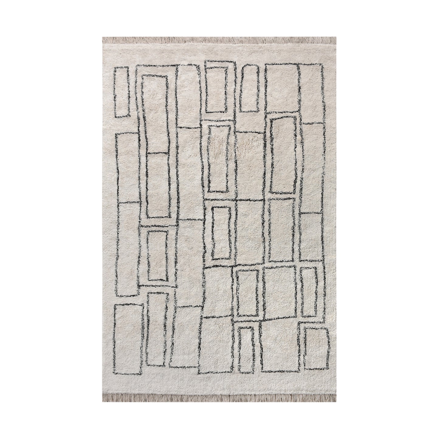TIMOK RUG - IVORY/CHARCOAL - COTTON - TABLE TUFTED