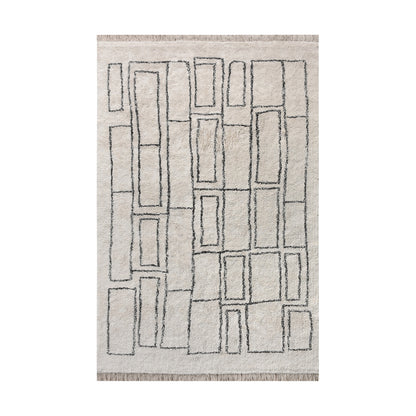 TIMOK RUG - IVORY/CHARCOAL - COTTON - TABLE TUFTED