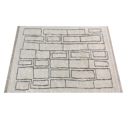 TIMOK RUG - IVORY/CHARCOAL - COTTON - TABLE TUFTED