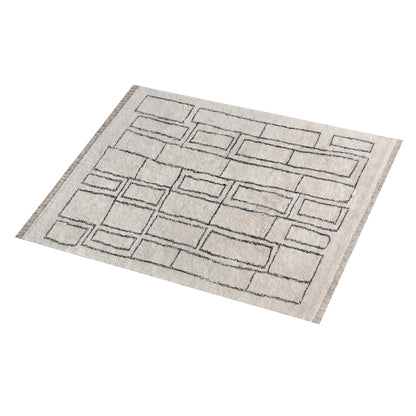 TIMOK RUG - IVORY/CHARCOAL - COTTON - TABLE TUFTED