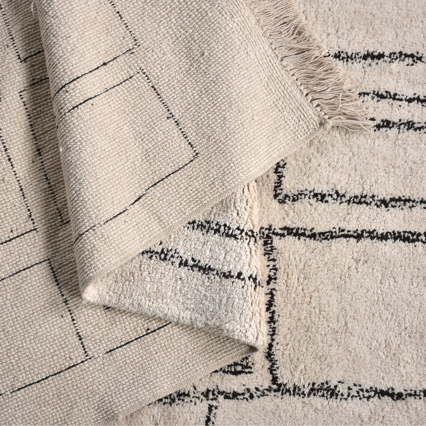 TIMOK RUG - IVORY/CHARCOAL - COTTON - TABLE TUFTED