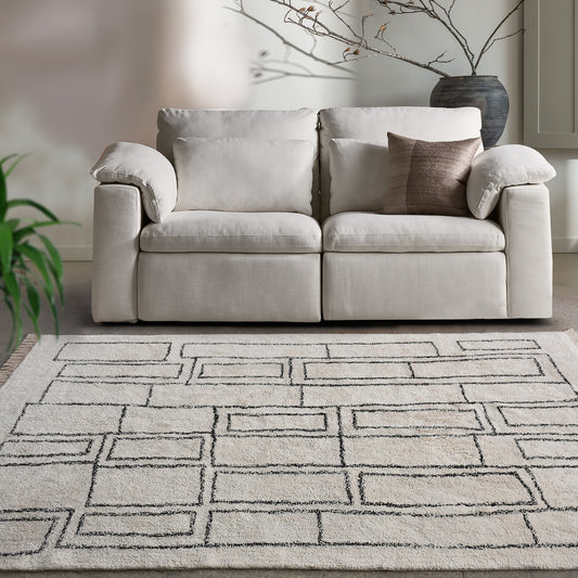 TIMOK RUG - IVORY/CHARCOAL - COTTON - TABLE TUFTED