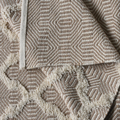 TINSLEY RUG - BEIGE/IVORY - HANDWOVEN - COTTON