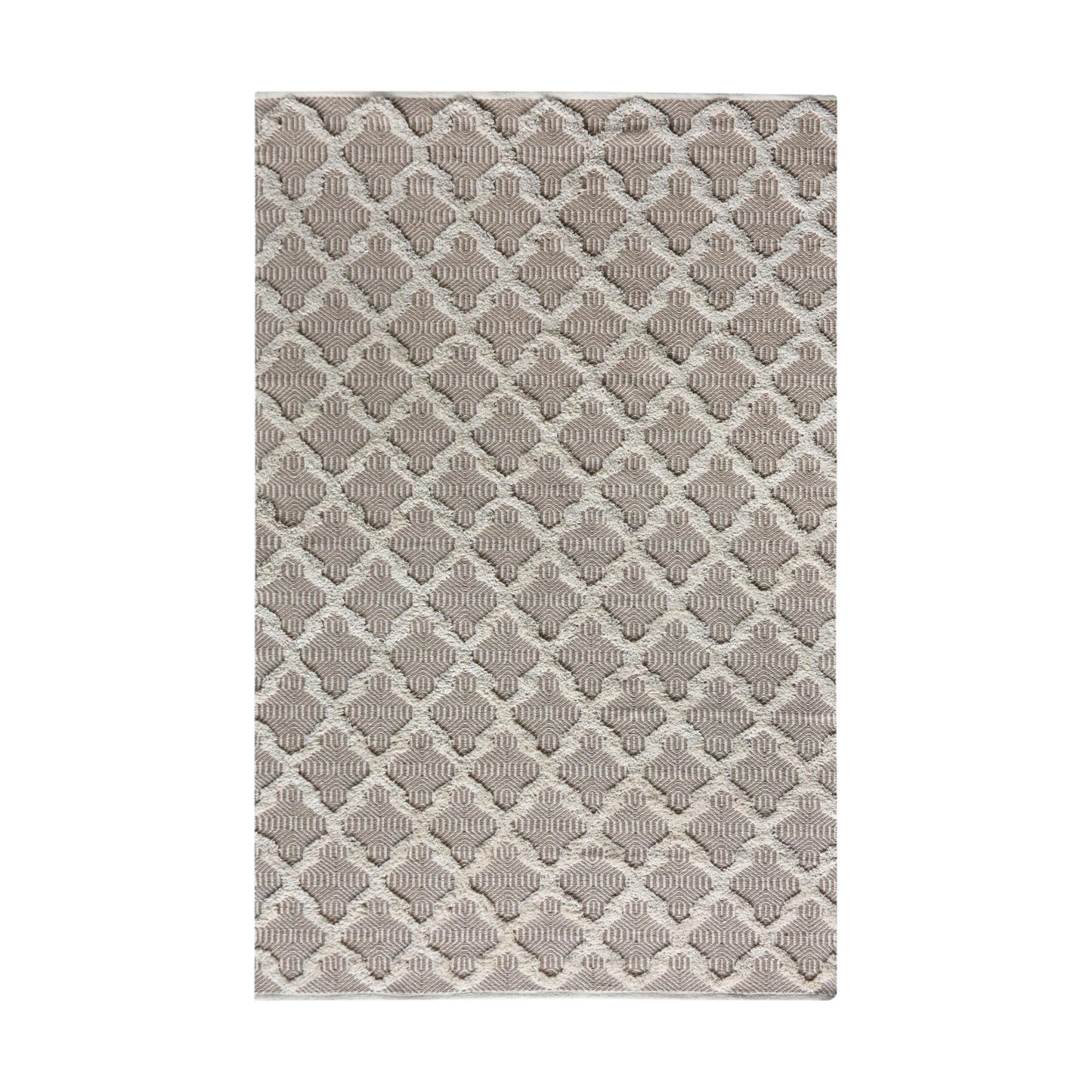 TINSLEY RUG - BEIGE/IVORY - HANDWOVEN - COTTON