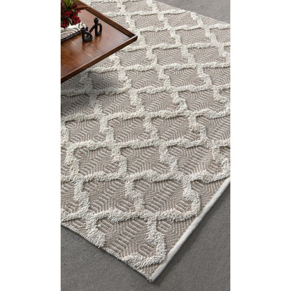 TINSLEY RUG - BEIGE/IVORY - HANDWOVEN - COTTON