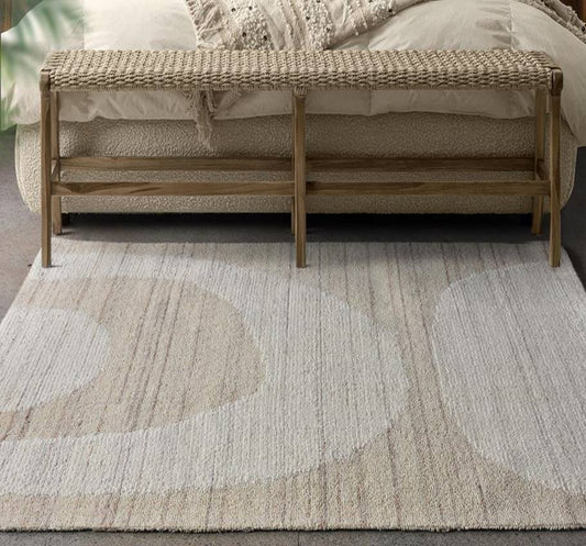 TOOMS RUG - IVORY - WOOL - HAND WOVEN, OVER TUFTED