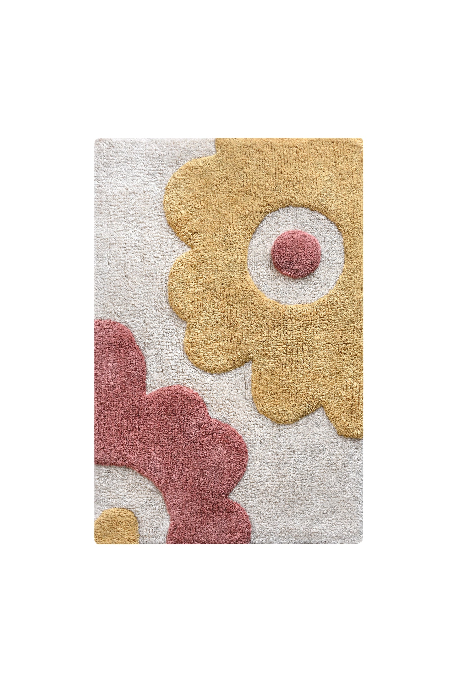 MOLEFI BATH RUG - IVORY/BLUSH/YELLOW - TABLE TUFTED - COTTON