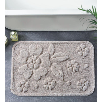 SCHELL BATH RUG - NATURAL/IVORY - TABLE TUFTED - COTTON