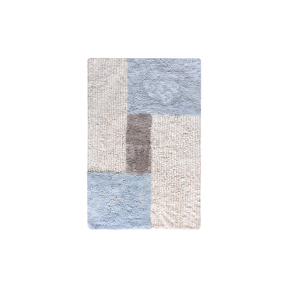 ERASMUS BATH RUG - IVORY/BEIGE/BLUE - TABLE TUFTED - COTTON