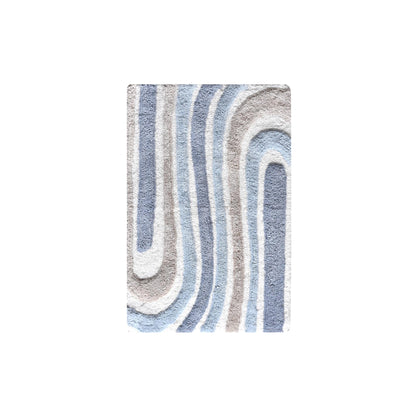 LUHHER BATH RUG - IVORY/BLUE/BEIGE - TABLE TUFTED - COTTON