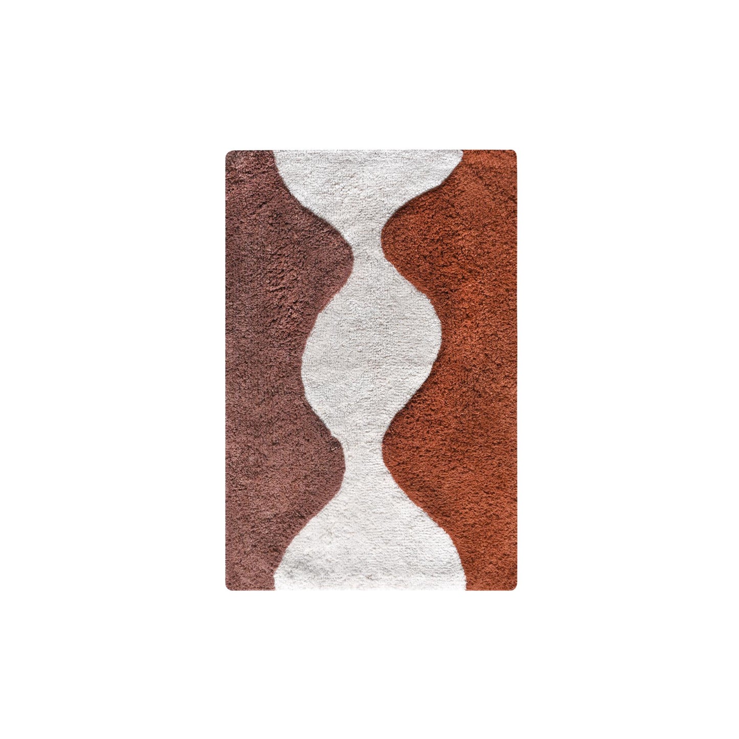 SKILPAD BATH RUG - IVORY/BROWN - COTTON - TABLE TUFTED