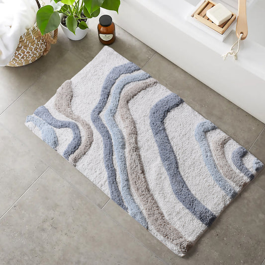 TAOLE BATH RUG - IVORY/TAOLE BATH RUG - IVORY/BEIGE/BLUE - COTTON - TABLE TUFTED/BEIGE - TABLE TUFTED - COTTON
