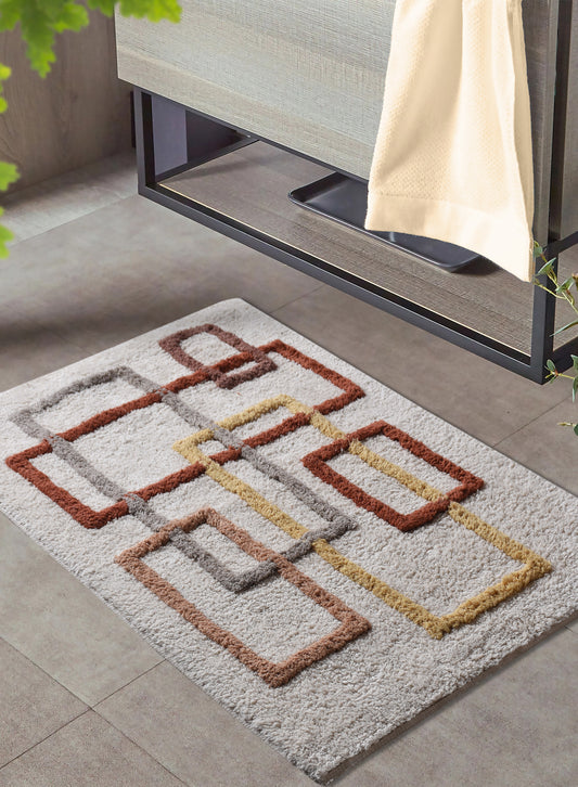 TSWELA BATH RUG - IVORY/MULTI - TABLE TUFTED - COTTON