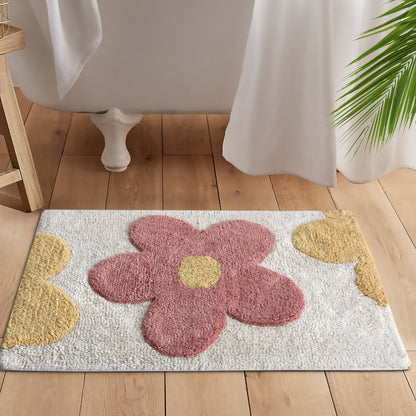 DIPINI BATH RUG - IVORY/BLUSH/YELLOW - TABLE TUFTED - COTTON