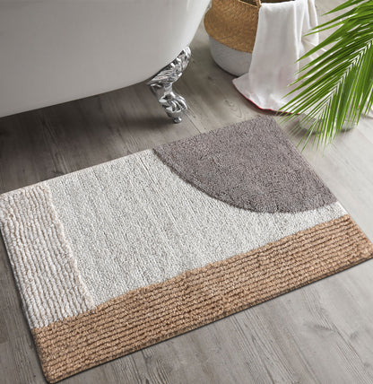 PIERIE BATH RUG - IVORY/BEIGE/GREY - TABLE TUFTED - COTTON