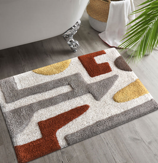 TRIOMF BATH RUG - IVORY/MULTI - TABLE TUFTED - COTTON
