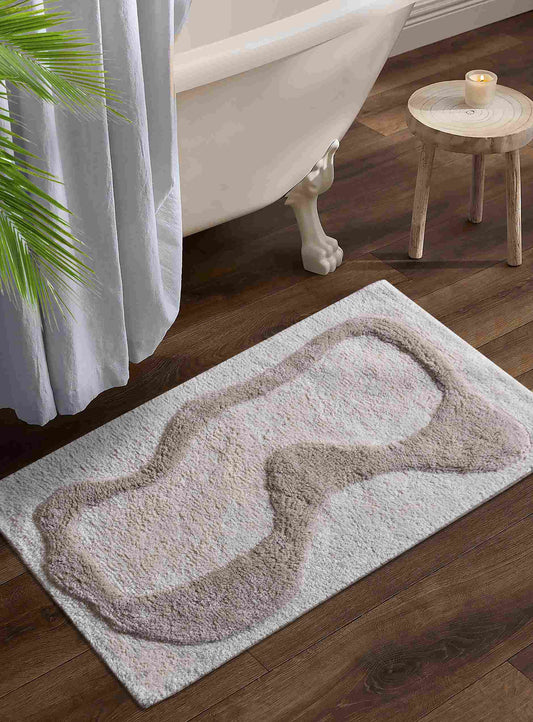 NKHOLI BATH RUG - IVORY/GREY - TABLE TUFTED - COTTON