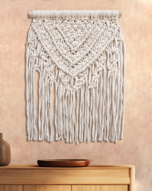 TEPES WALL HANGING - IVORY - HAND KNITTED - WOOL