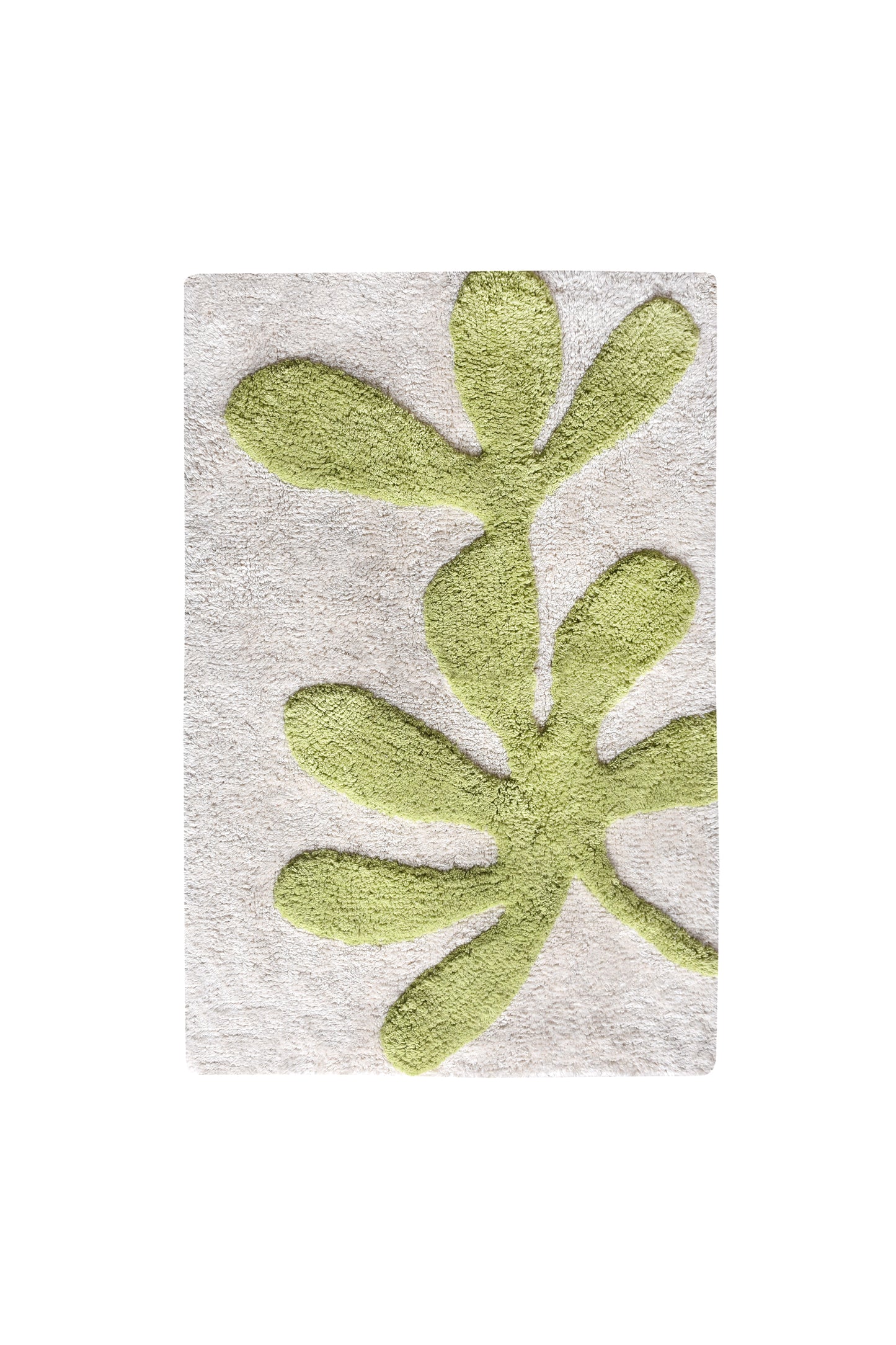 MALUTI BATH RUG - IVORY/GREEN - TABLE TUFTED - COTTON