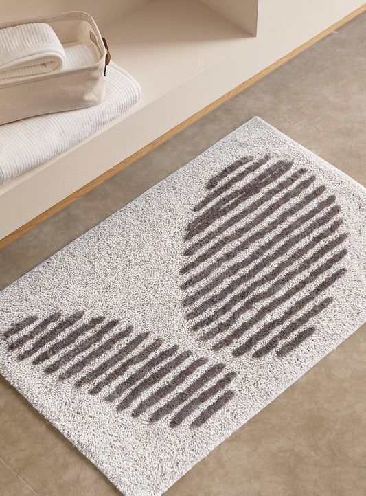 UBARANA BATH RUG - NATURAL/BROWN - TABLE TUFTED - COTTON
