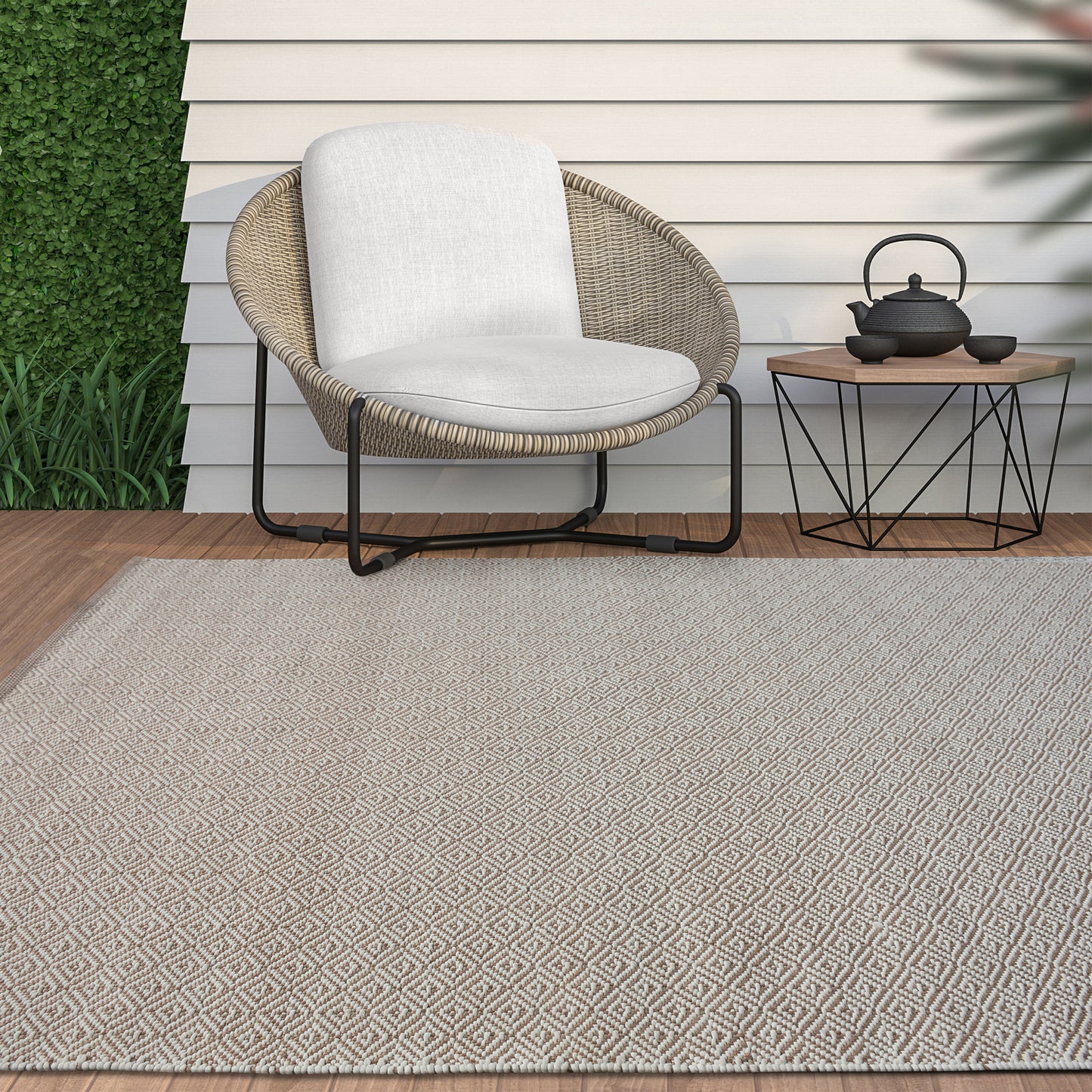 VENTUARI RUG - POLYPROPYLENE - IVORY/BEIGE - HANDWOVEN