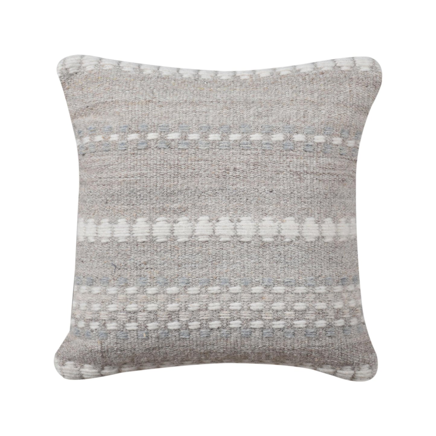 VERNOUX CUSHION - IVORY/BLUE/BEIGE - HAND WOVEN - WOOL