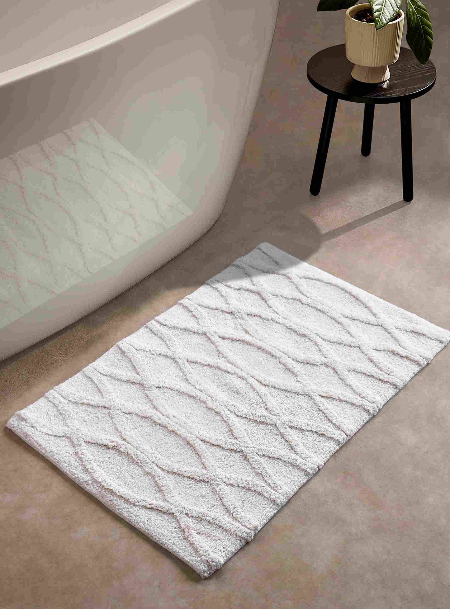 WECK BATH RUG - IVORY - TABLE TUFTED - COTTON