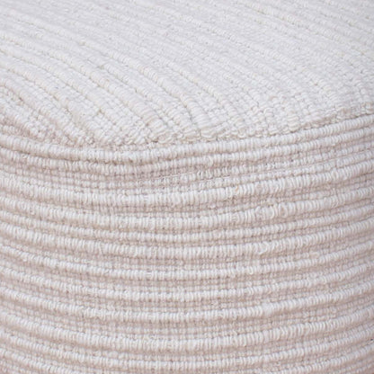 WILCOX-II ROUND STOOL - WOOL - HANDWOVEN - IVORY