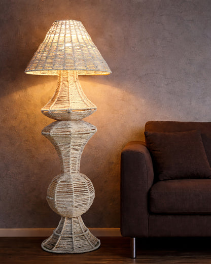 YUVAN FLOOR LAMP - BEIGE - HAND MADE - JUTE