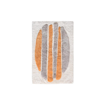 ZONKEZI BATH RUG - IVORY/GREY/ORANGE - TABLE TUFTED - COTTON