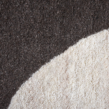 AGUDOS RUG - WOOL - HANDTUFTED - BROWN/IVORY