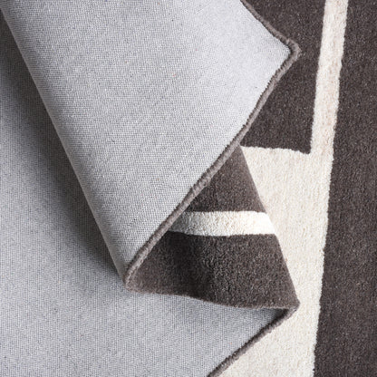 AGUDOS RUG - WOOL - HANDTUFTED - BROWN/IVORY