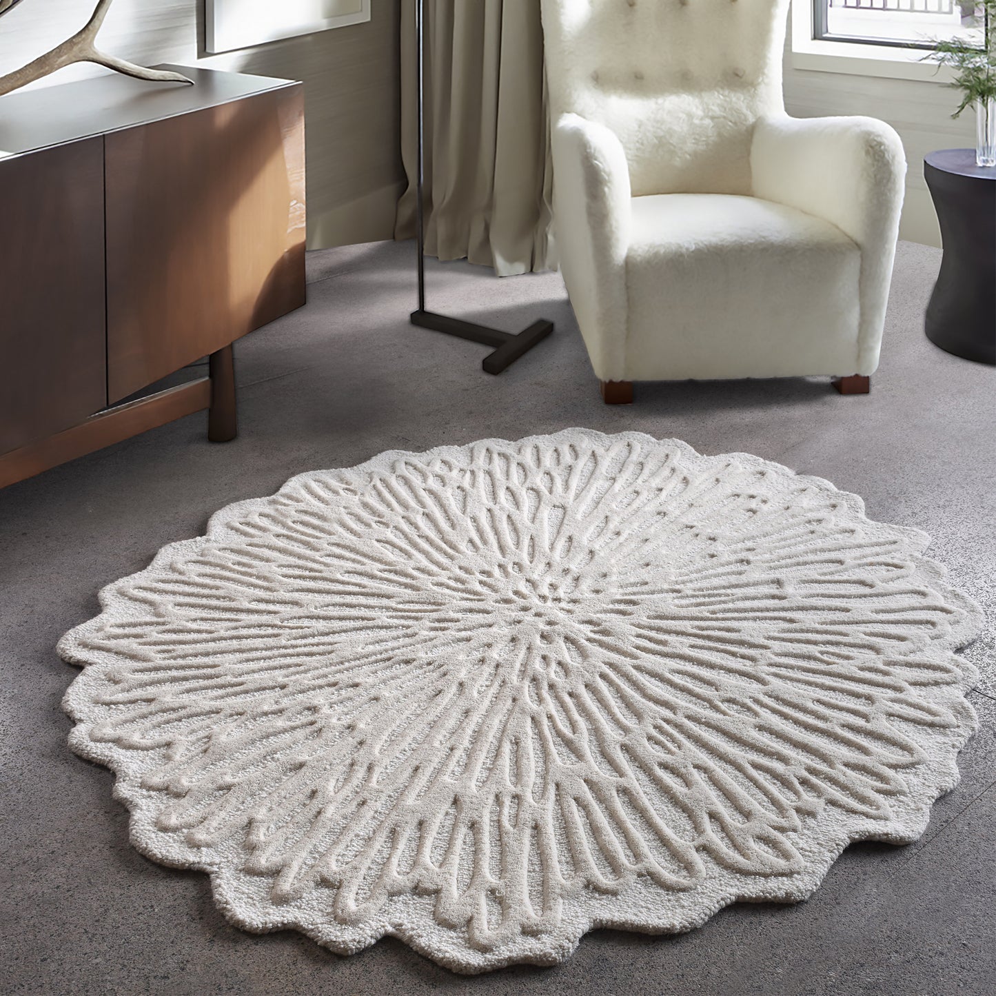 ASKART RUG - IVORY - HAND TUFTED - WOOL