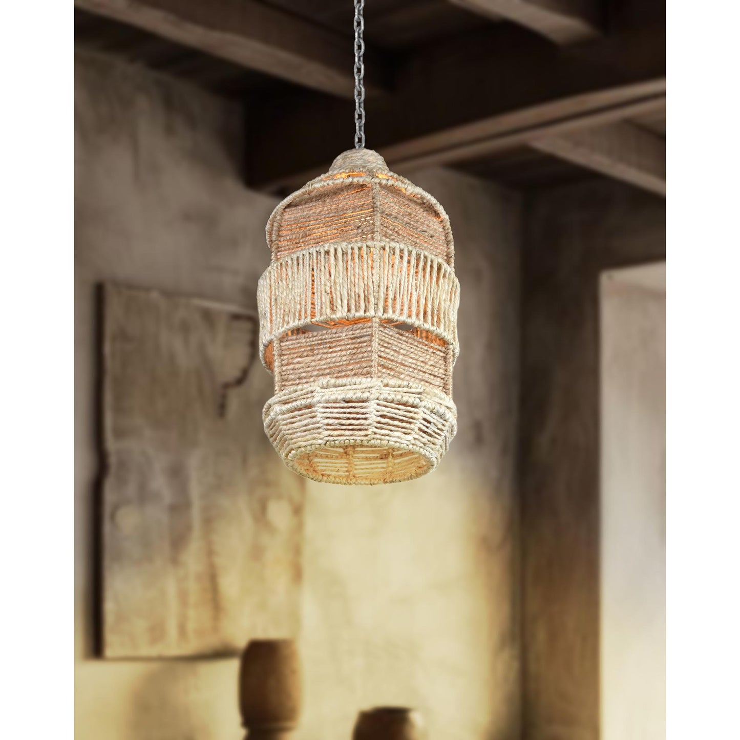 CRAMPTON LAMP - NATURAL/IVORY - HAND MADE - JUTE