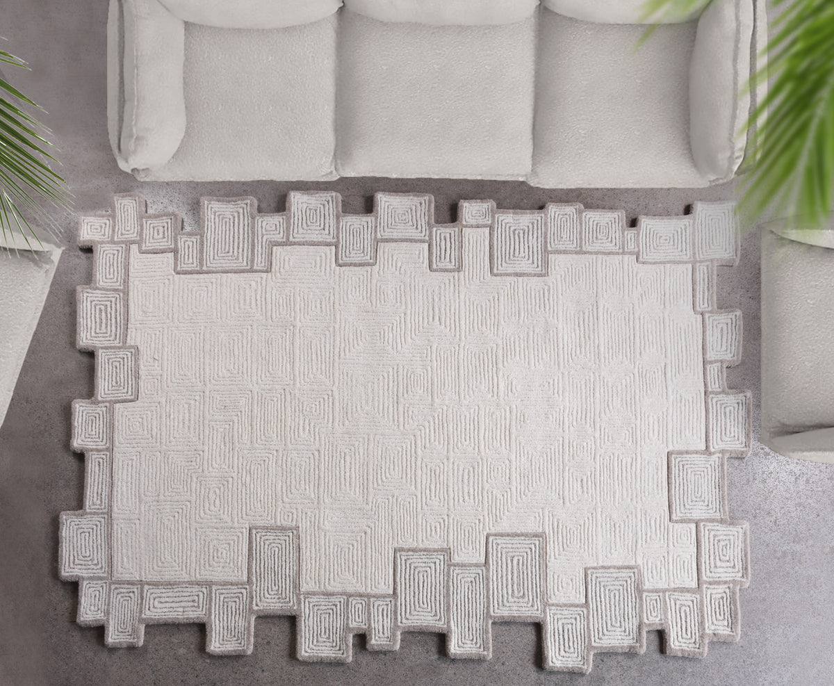 DROBETA RUG - IVORY/NATURAL/GREY - HAND TUFTED - WOOL