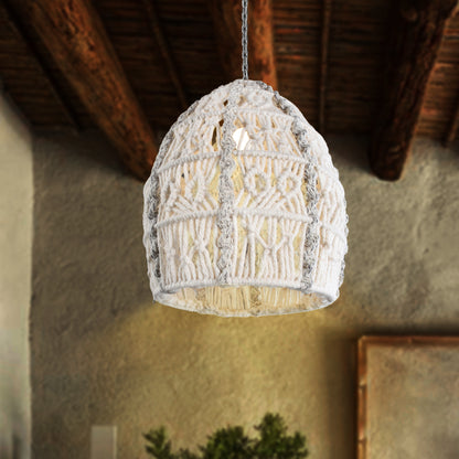 IYAMU LAMP - IVORY/GREY - HAND MADE - WOOL