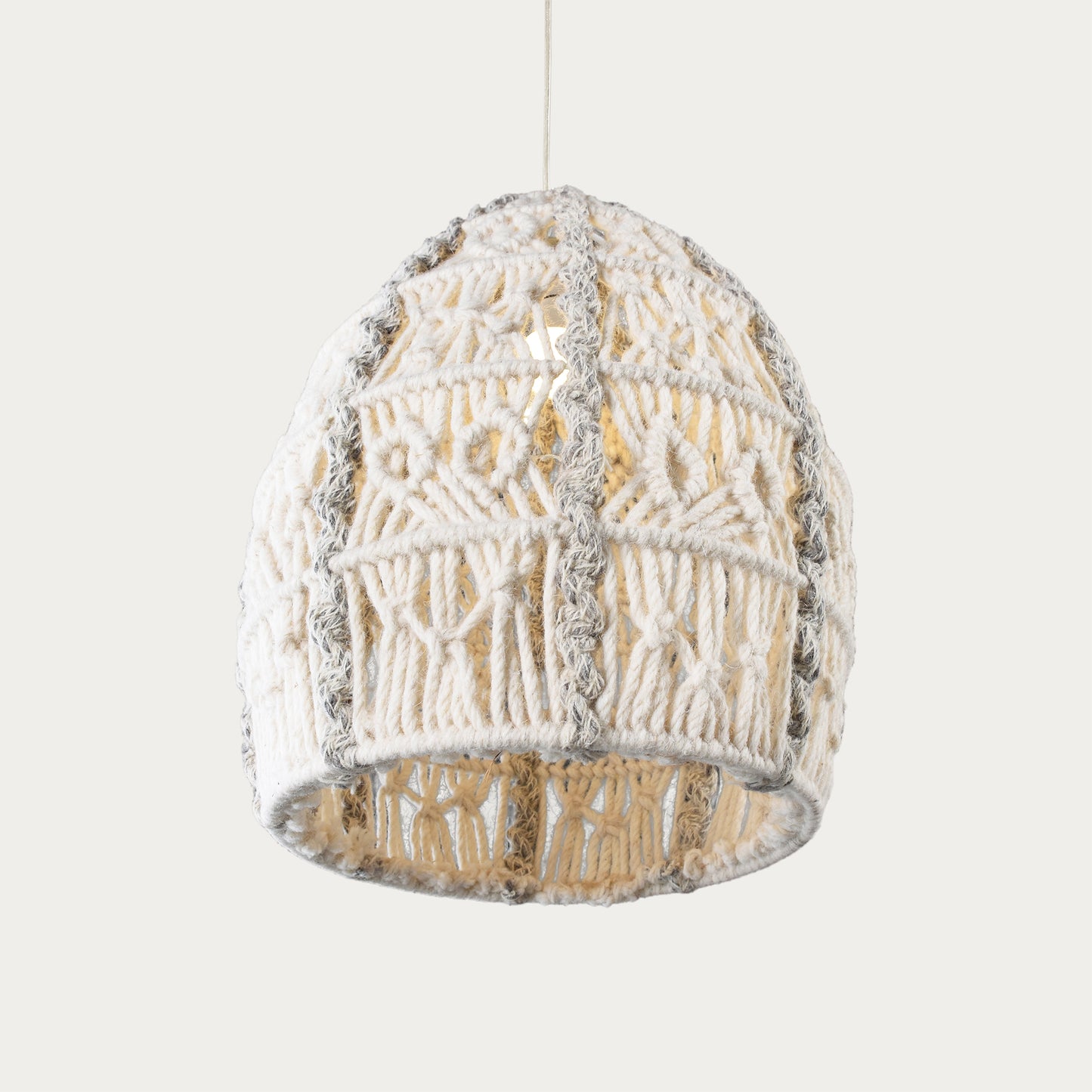 IYAMU LAMP - IVORY/GREY - HAND MADE - WOOL