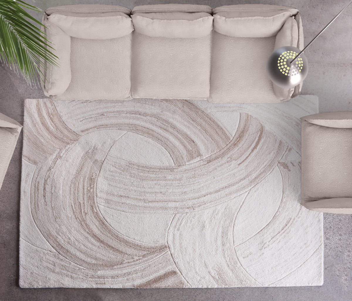 MANDAI RUG - BEIGE/IVORY - HAND TUFTED - WOOL