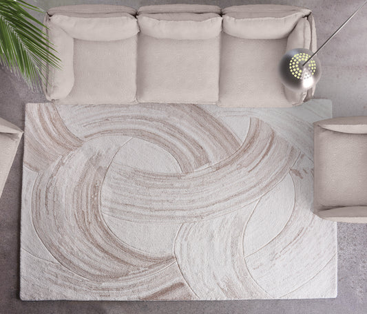 MANDAI RUG - BEIGE/IVORY - HAND TUFTED - WOOL