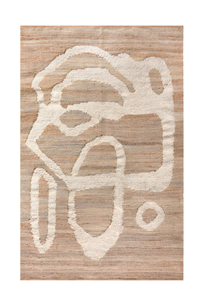 MANZANA RUG - NATURAL/ IVORY - JUTE/COTTON SALVAGE - HAND WOVEN