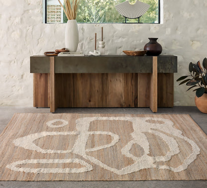 MANZANA RUG - NATURAL/ IVORY - JUTE/COTTON SALVAGE - HAND WOVEN