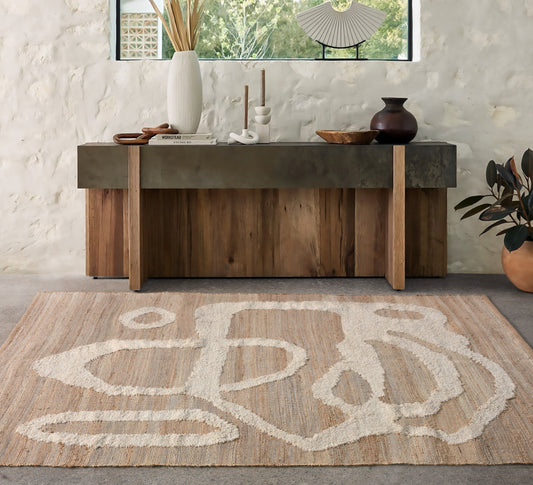 MANZANA RUG - NATURAL/ IVORY - JUTE/COTTON SALVAGE - HAND WOVEN