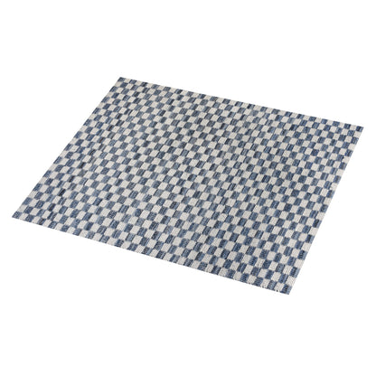 NICOLAVS RUG - IVORY/BLUE - HAND WOVEN - COTTON DENIM/WOOL