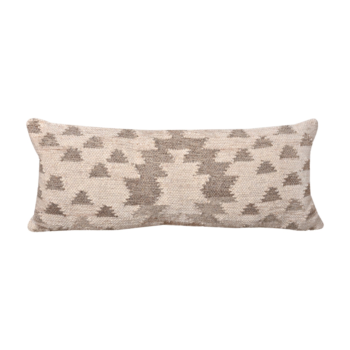 NYMBOIDA LUMBER CUSHION - IVORY/GREY - HANDWOVEN - WOOL