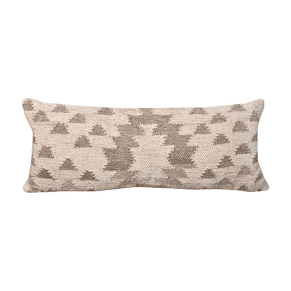 NYMBOIDA LUMBER CUSHION - IVORY/GREY - HANDWOVEN - WOOL