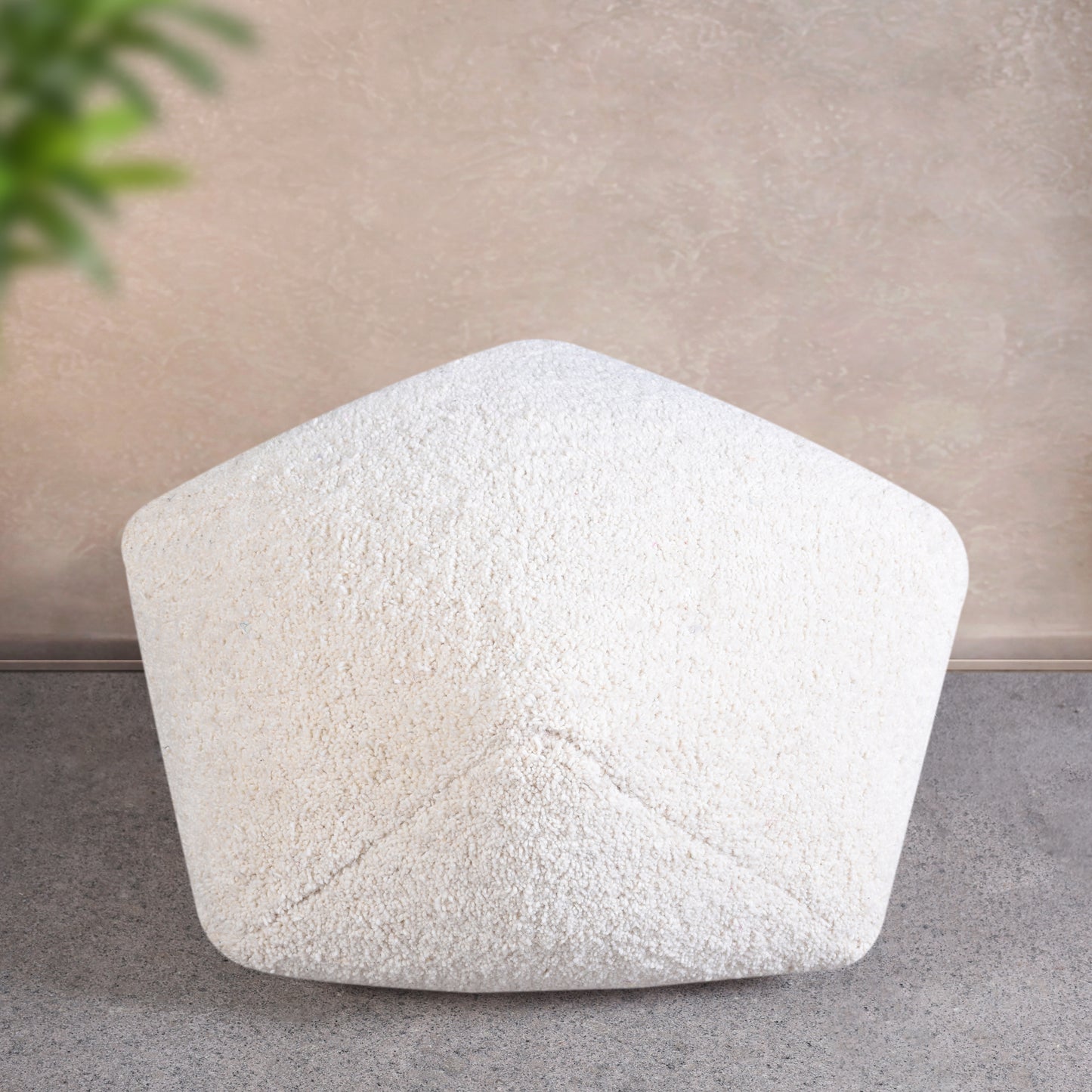 OGIEM POUF - IVORY - HAND WOVEN - WOOL