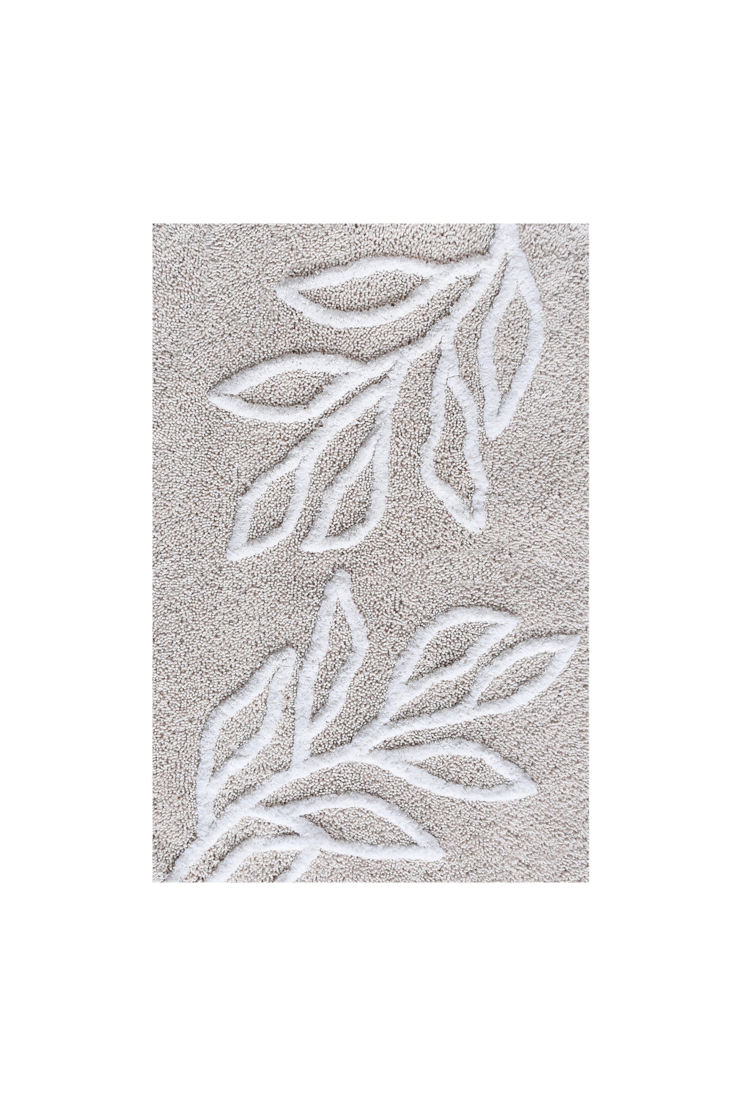 QUATA BATH RUG - NATURAL/IVORY - TABLE TUFTED - COTTON